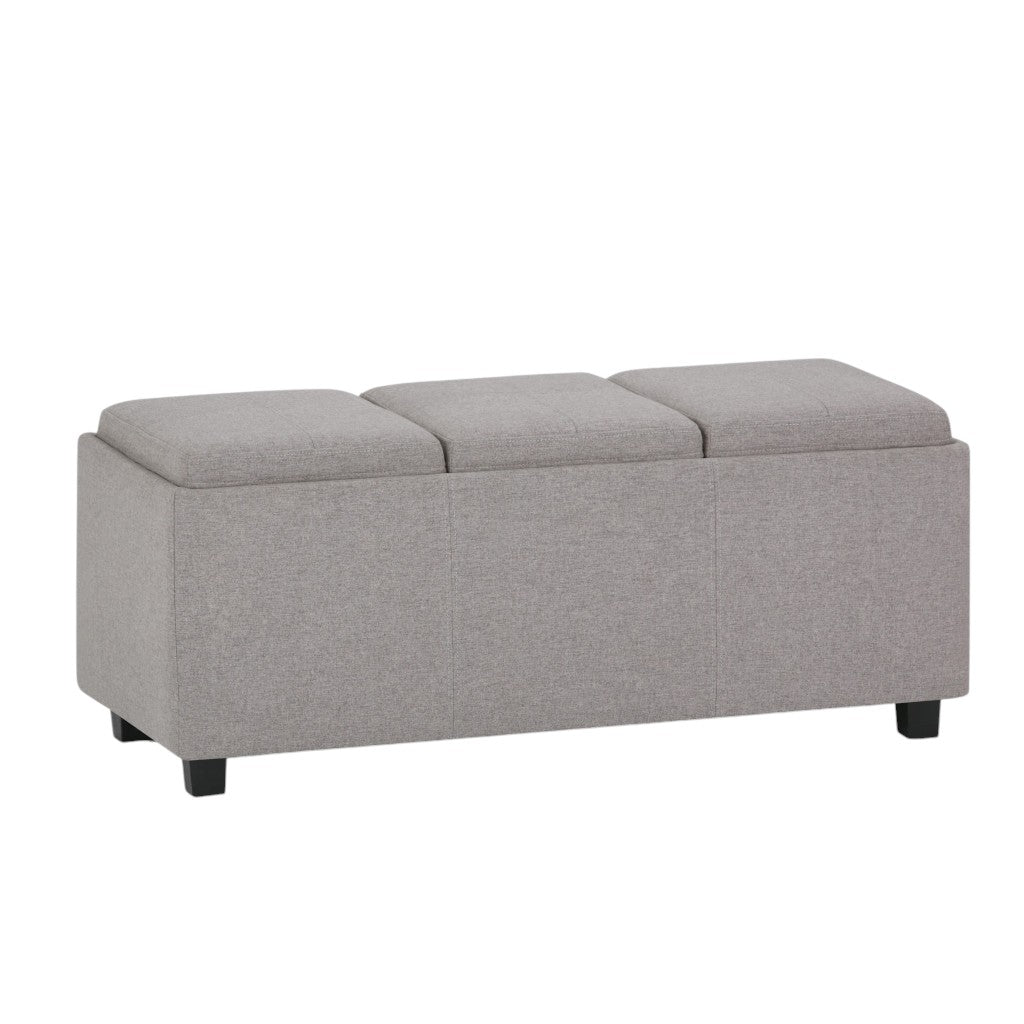 42" Cloud And Dark Brown Ottoman With Storage