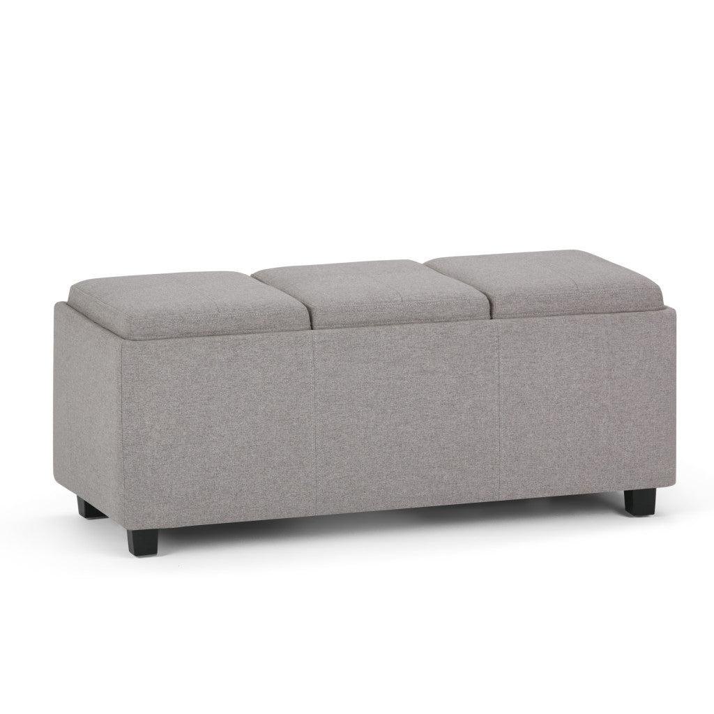 42" Cloud And Dark Brown Ottoman With Storage