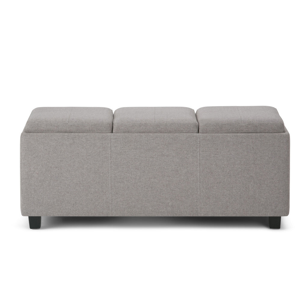 42" Cloud And Dark Brown Ottoman With Storage