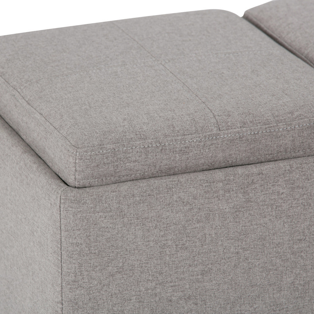 42" Cloud And Dark Brown Ottoman With Storage