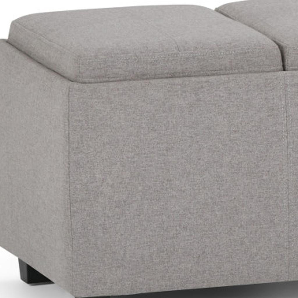 42" Cloud And Dark Brown Ottoman With Storage