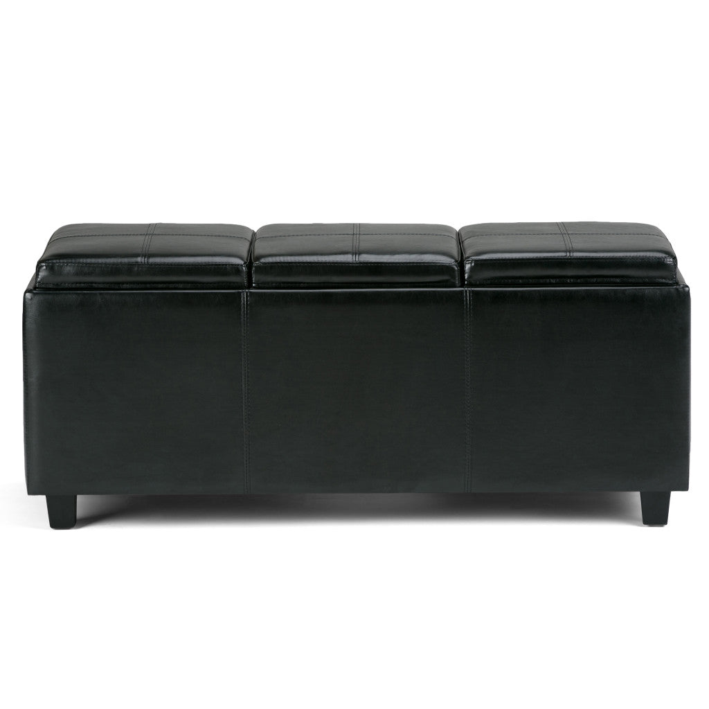 42" Black And Dark Brown Ottoman With Storage