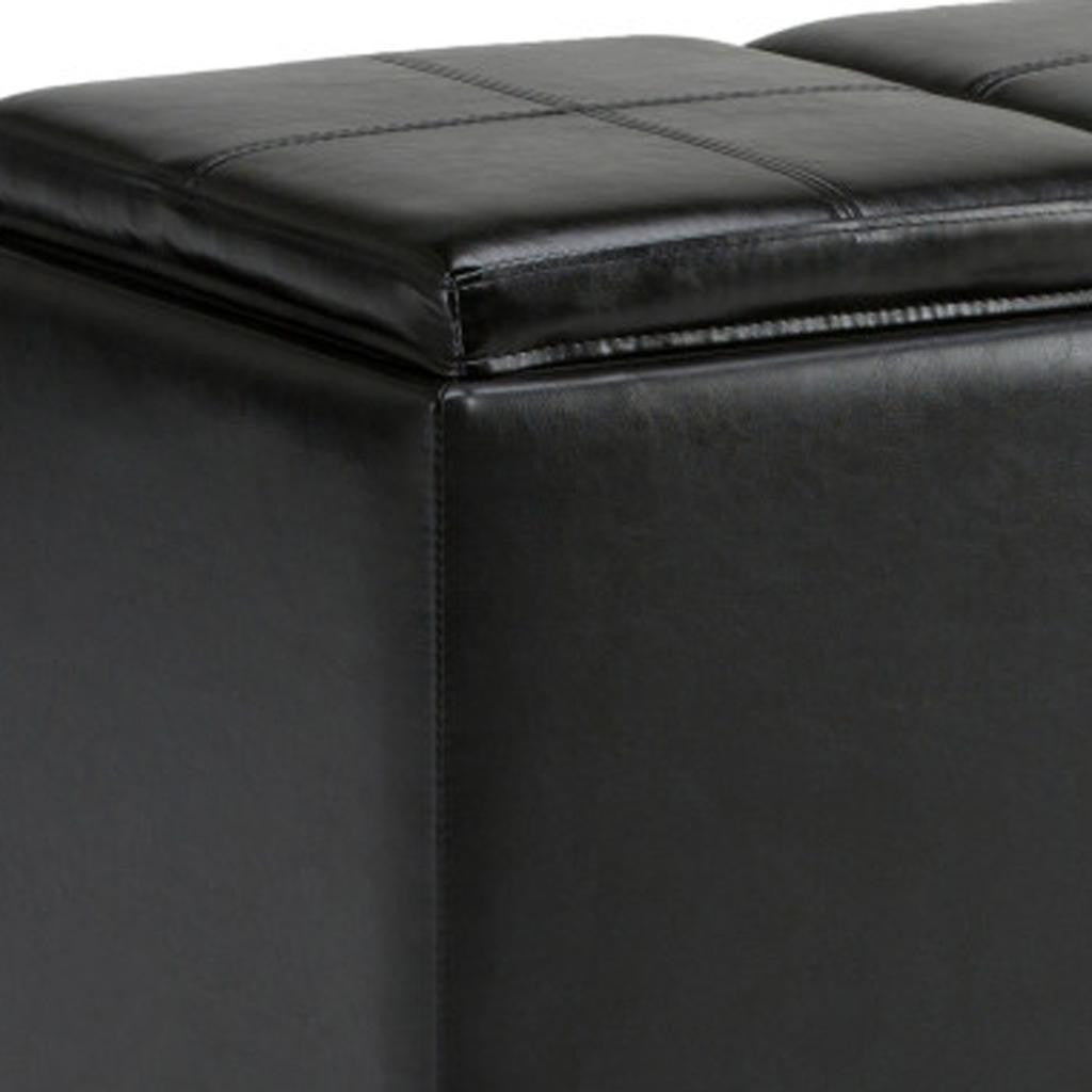 42" Black And Dark Brown Ottoman With Storage