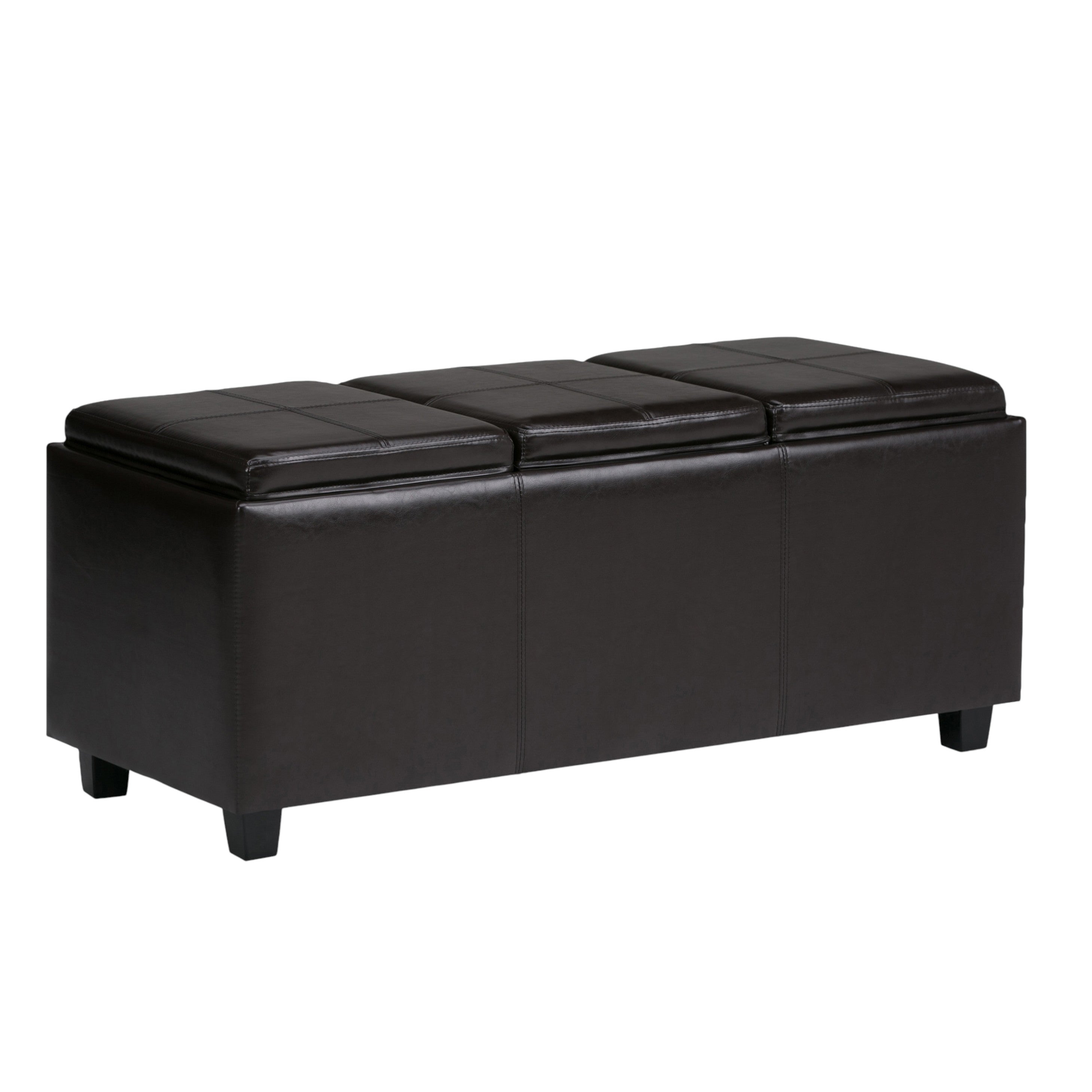 42" Brown And Dark Brown Ottoman With Storage