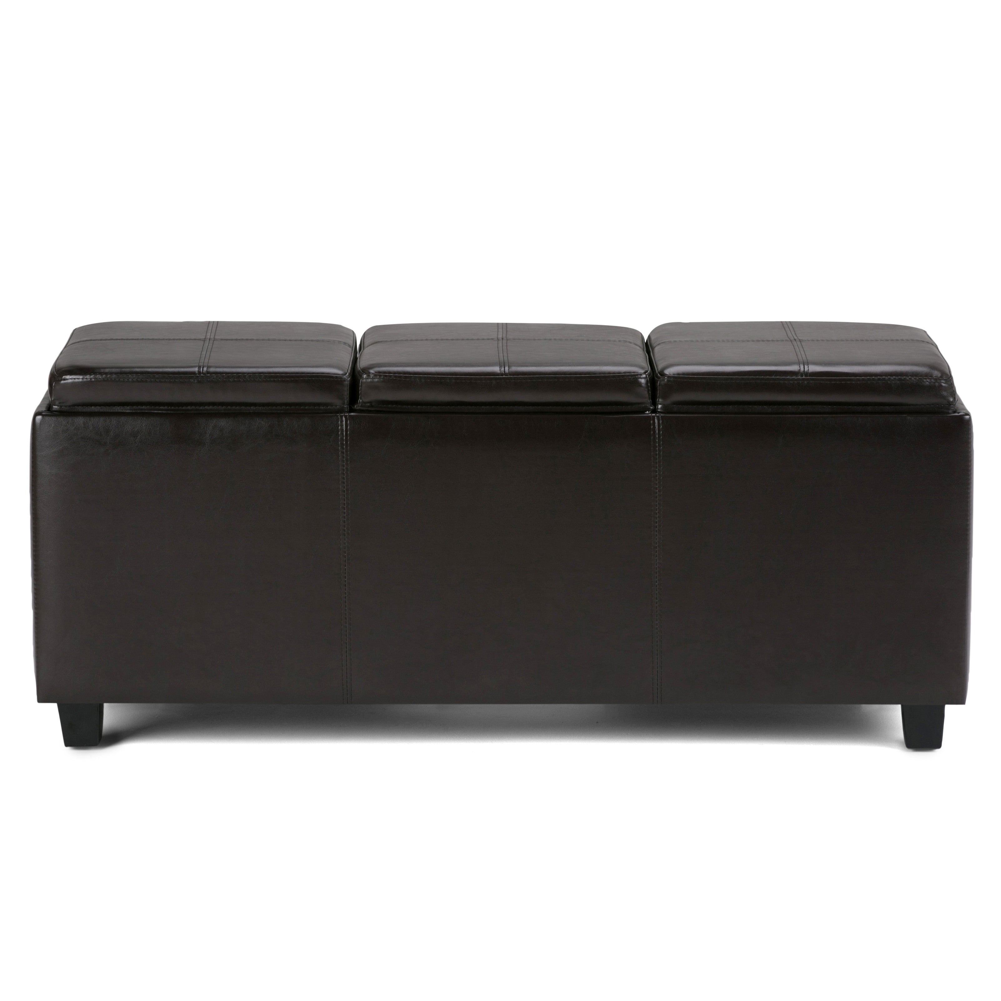 42" Brown And Dark Brown Ottoman With Storage