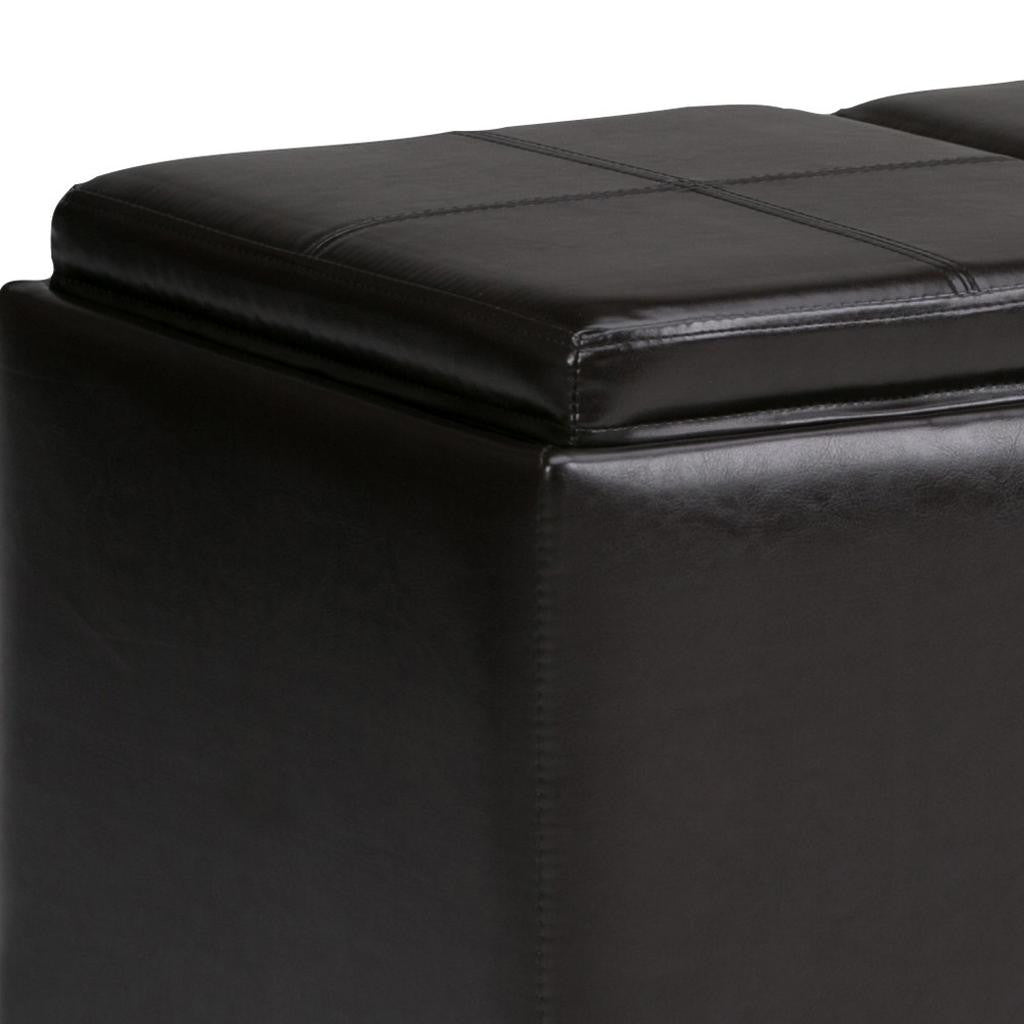 42" Brown And Dark Brown Ottoman With Storage