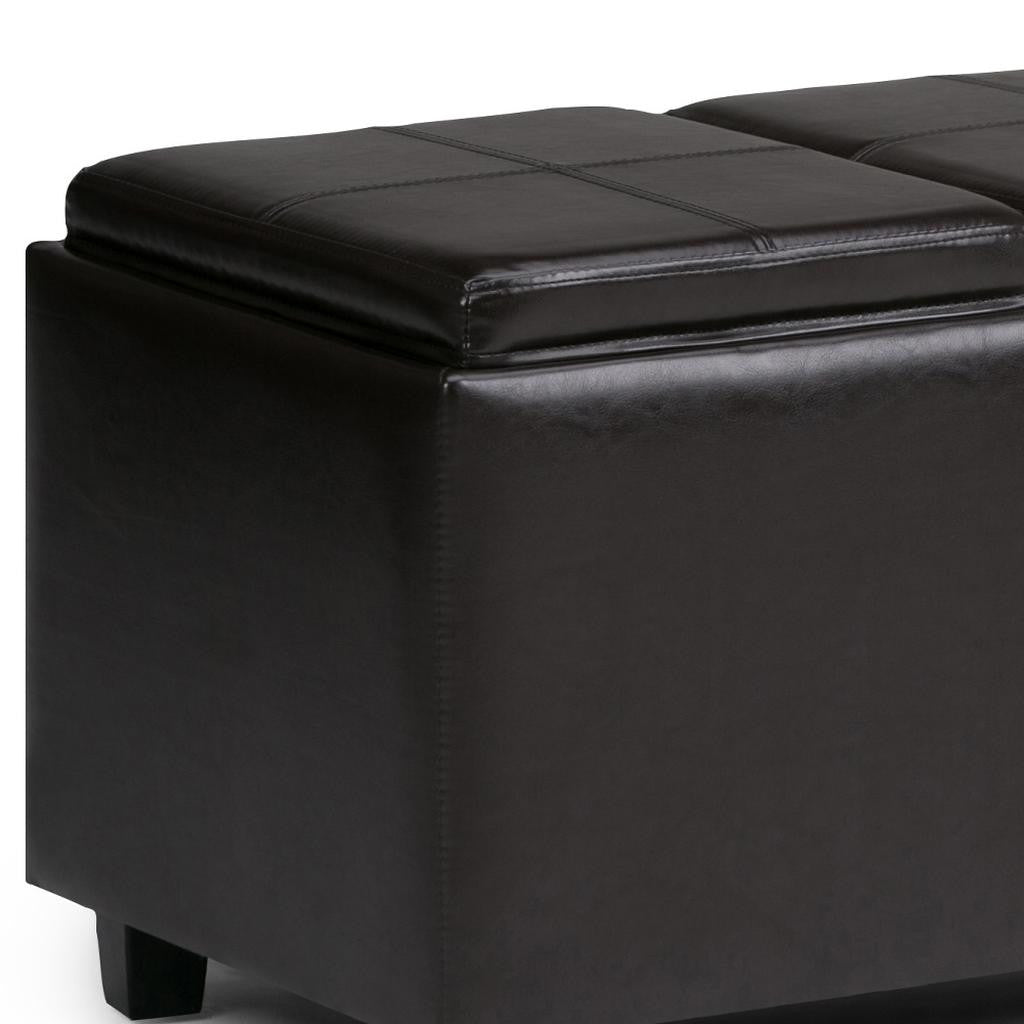 42" Brown And Dark Brown Ottoman With Storage