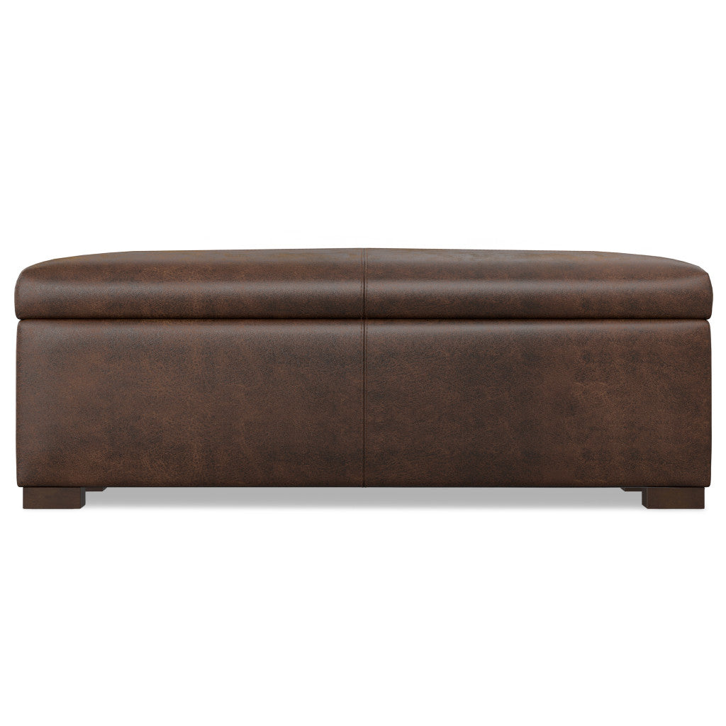 48" Chestnut And Walnut Ottoman With Storage