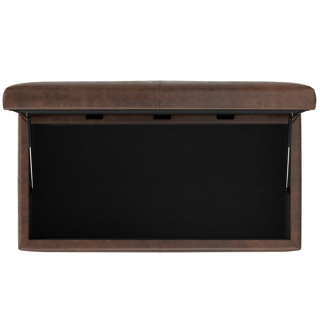 48" Chestnut And Walnut Ottoman With Storage