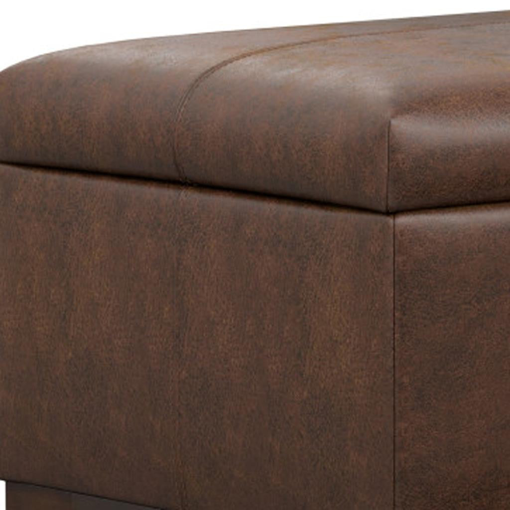 48" Chestnut And Walnut Ottoman With Storage