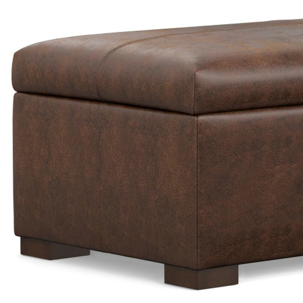 48" Chestnut And Walnut Ottoman With Storage