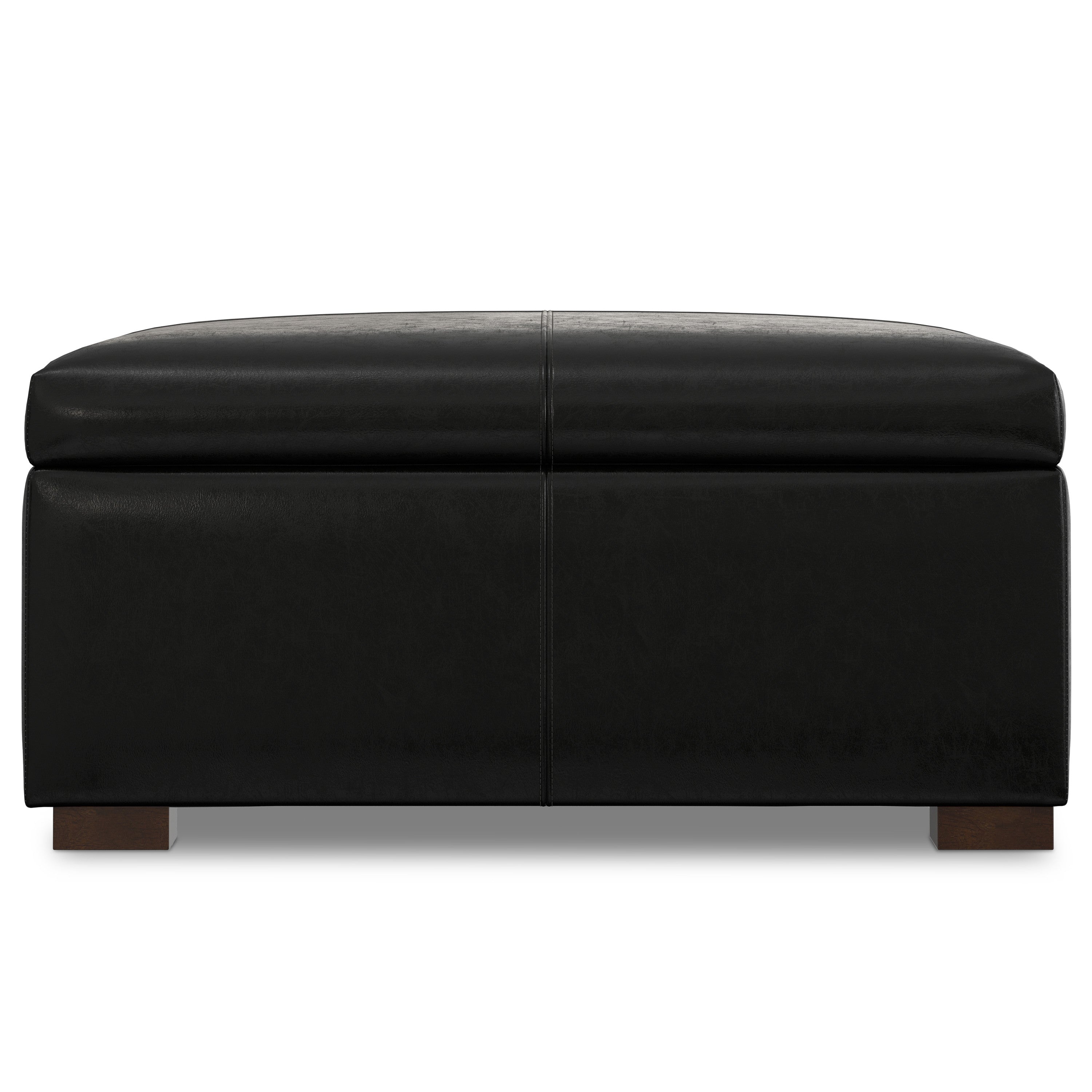 36" Black And Walnut Ottoman With Storage