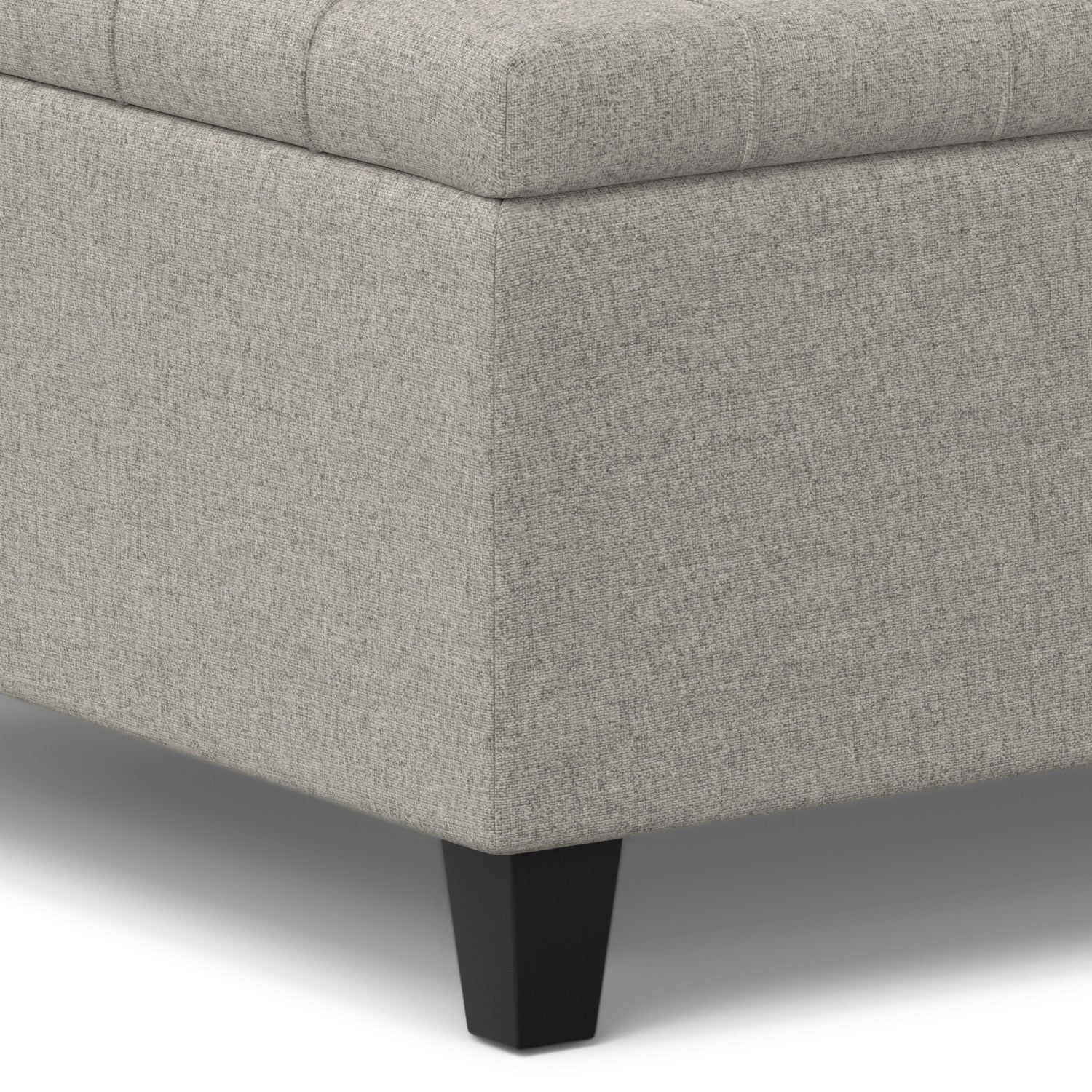 30" Gray And Brown Upholstery Tufted Ottoman With Storage