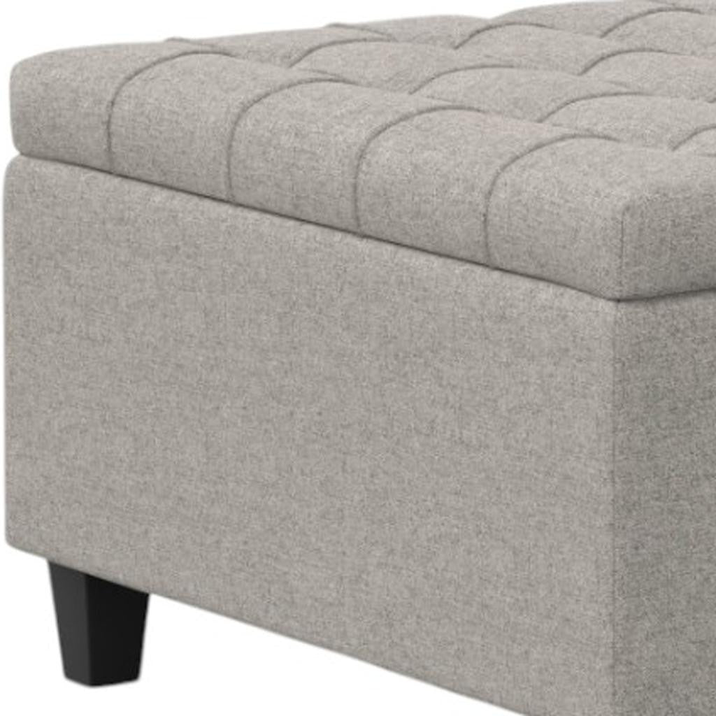 30" Gray And Brown Upholstery Tufted Ottoman With Storage