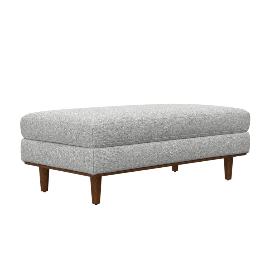 49" Gray And Brown Polyester Blend Cocktail Ottoman
