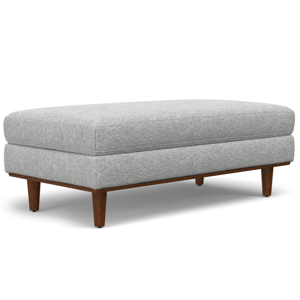 49" Gray And Brown Polyester Blend Cocktail Ottoman