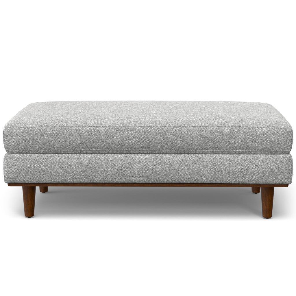 49" Gray And Brown Polyester Blend Cocktail Ottoman