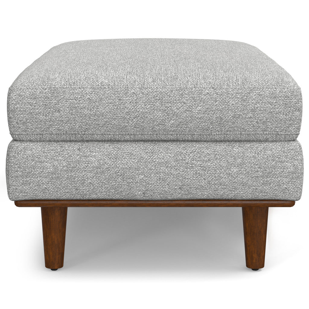 49" Gray And Brown Polyester Blend Cocktail Ottoman