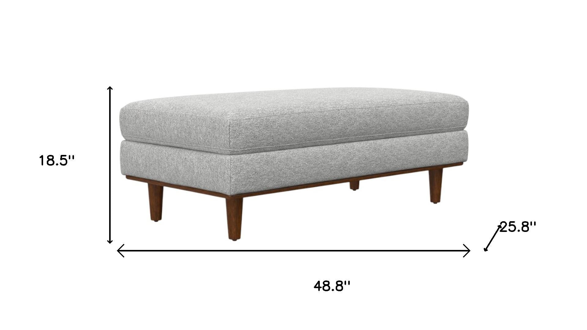 49" Gray And Brown Polyester Blend Cocktail Ottoman