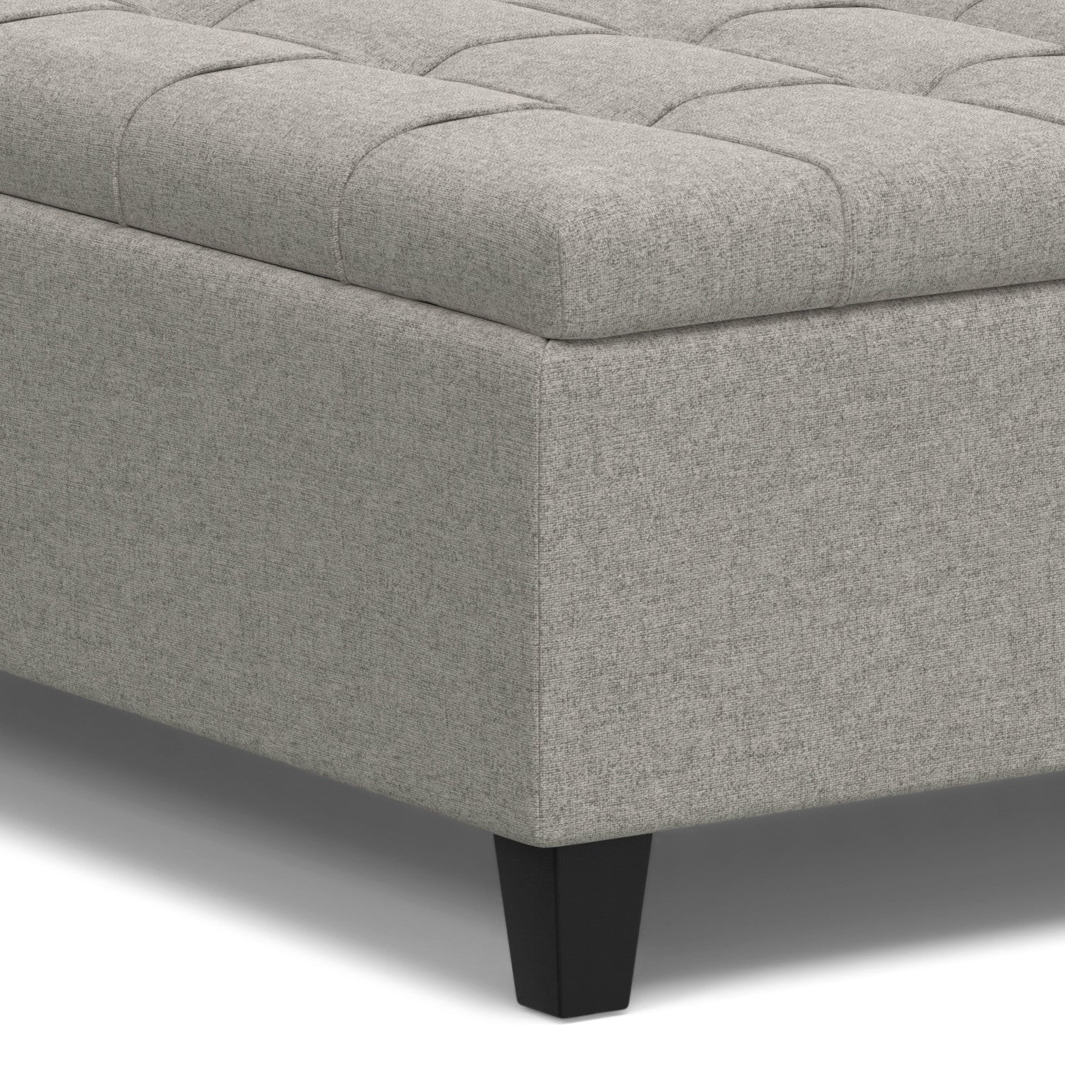 40" Cloud And Brown Upholstery Tufted Ottoman With Storage