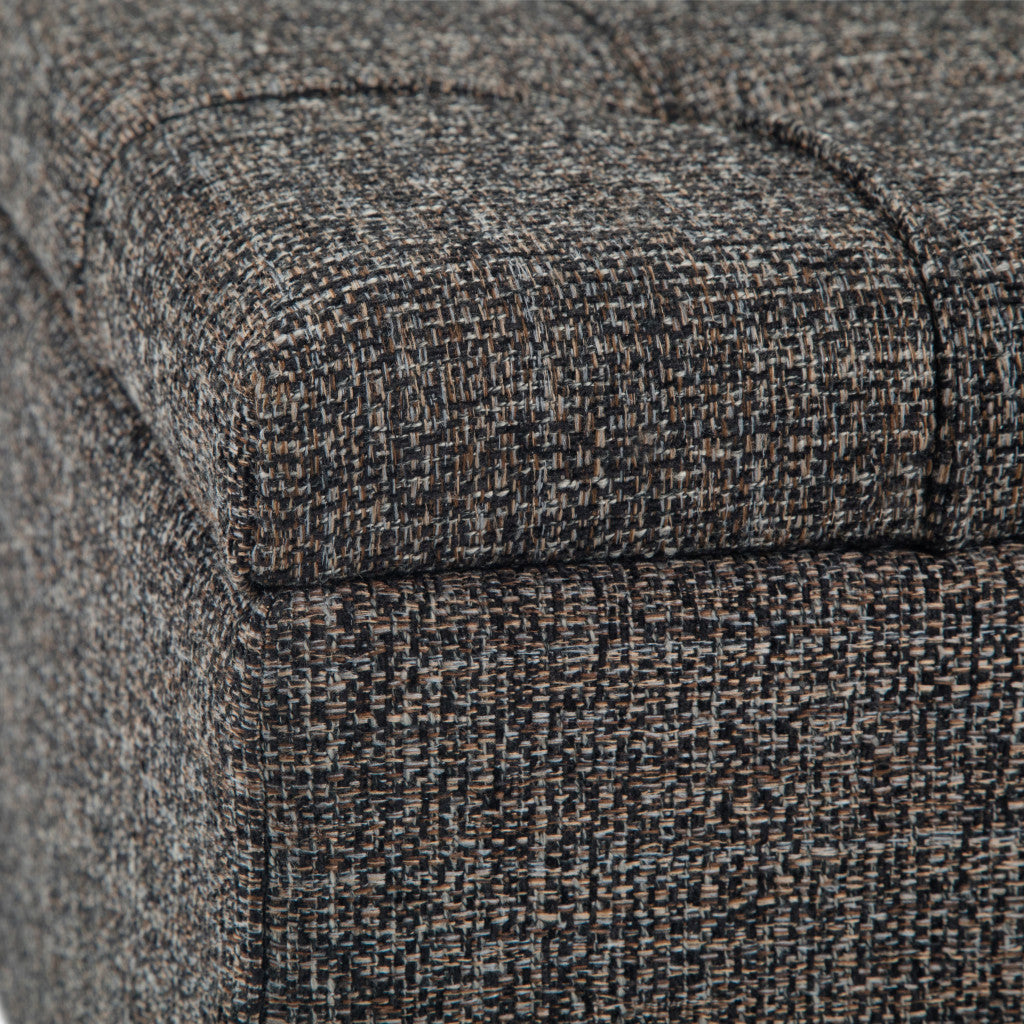 36" Ebony And Espresso Upholstery Tufted Ottoman With Storage