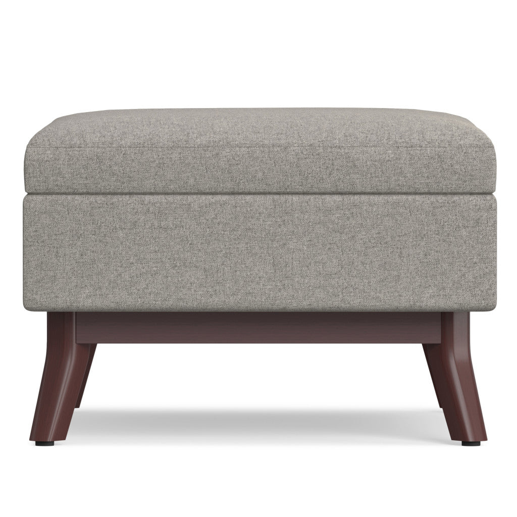 34" Cloud And Brown Upholstery Ottoman With Storage