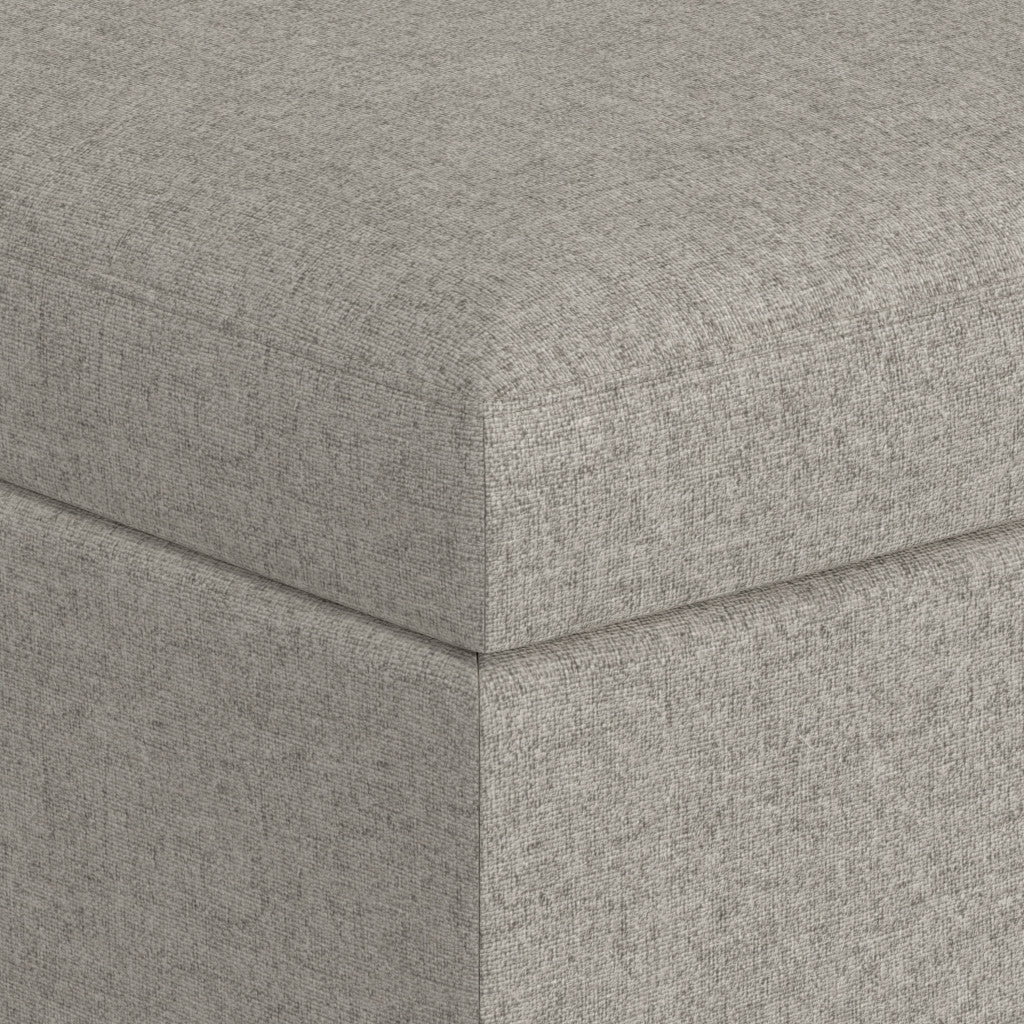 34" Cloud And Brown Upholstery Ottoman With Storage