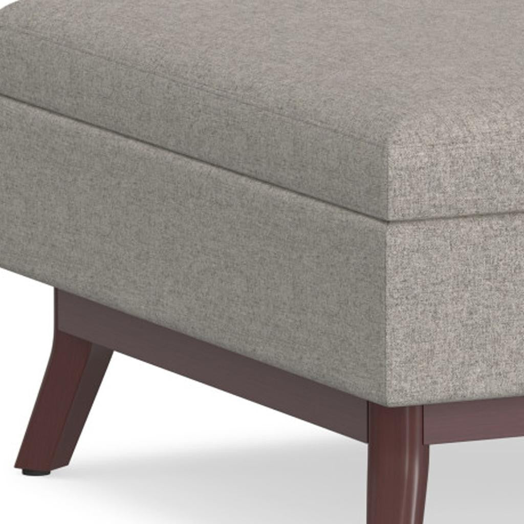 34" Cloud And Brown Upholstery Ottoman With Storage