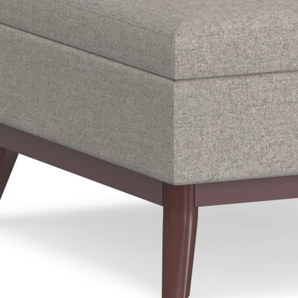 34" Cloud And Brown Upholstery Ottoman With Storage