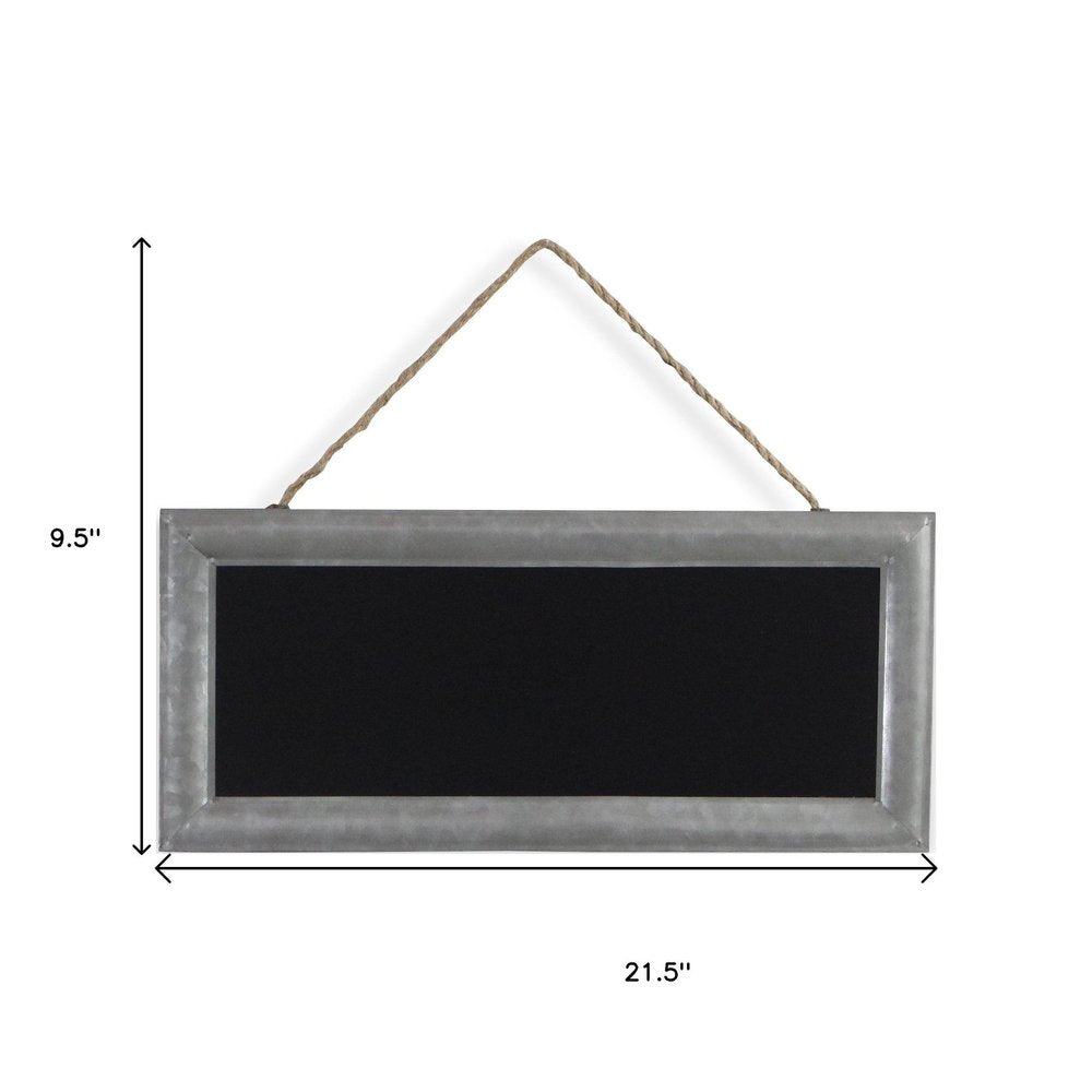 10" X 22" Gray Metal Hanging Chalkboard