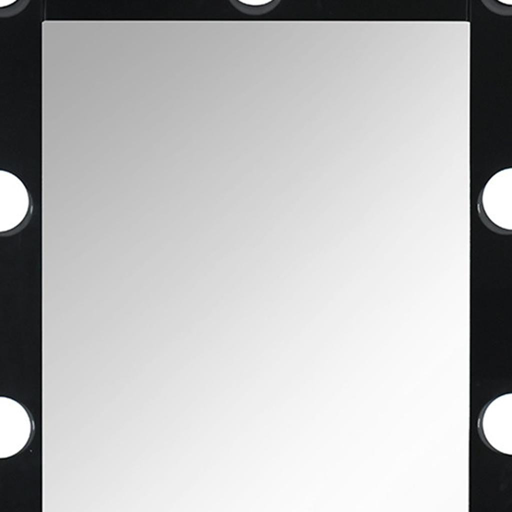 74" Black Wood Lighted Freestanding Framed Full Length Mirror