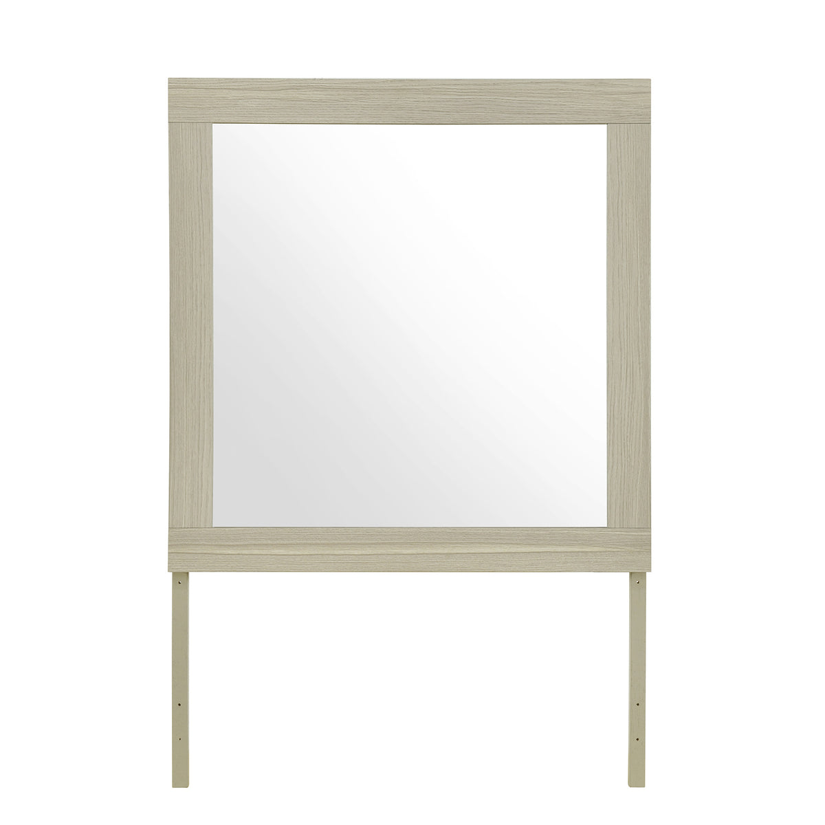 35" Natural Wood Square Frame Mounted Dresser Mirror