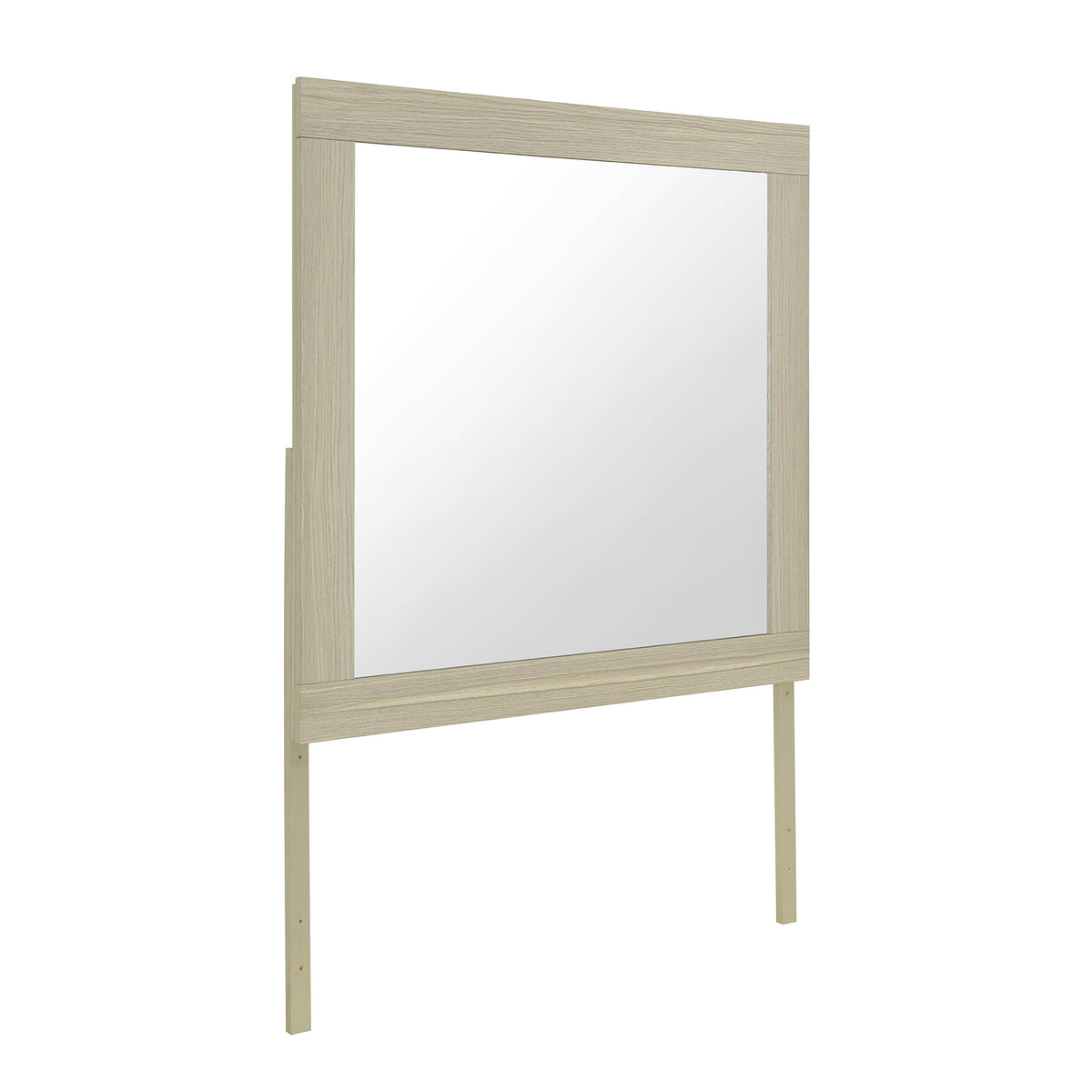 35" Natural Wood Square Frame Mounted Dresser Mirror