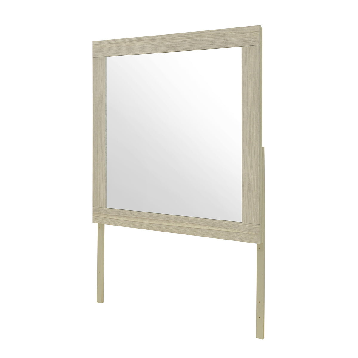 35" Natural Wood Square Frame Mounted Dresser Mirror