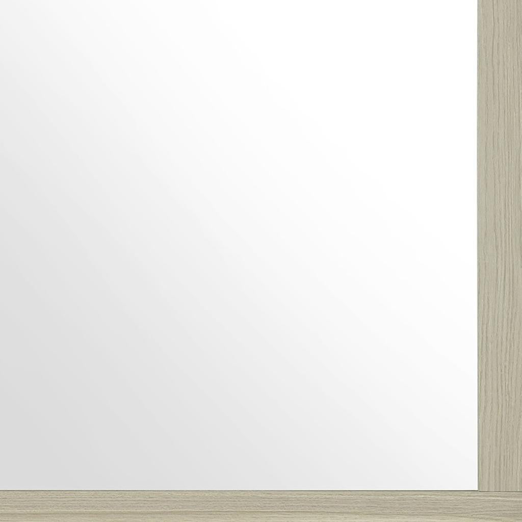 35" Natural Wood Square Frame Mounted Dresser Mirror
