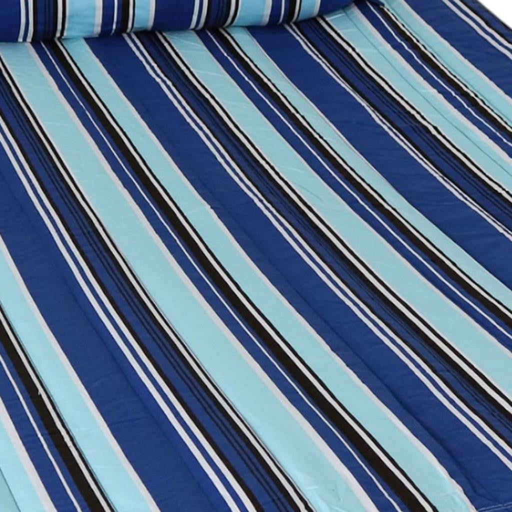 Light Blue And Dark Blue Striped Double Hammock