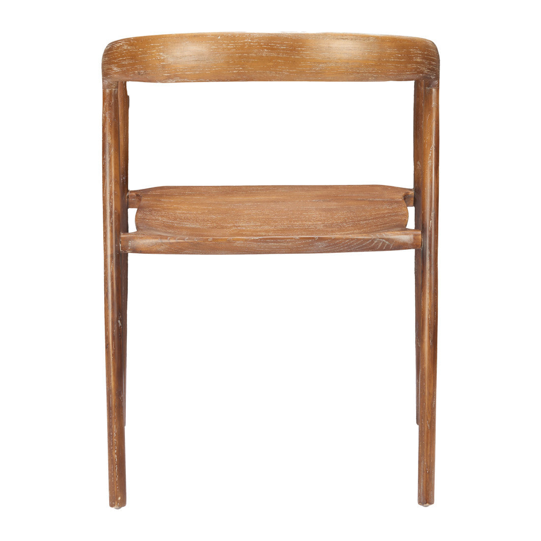 Set of Two Walnut And Brown Solid Wood Open Back Dining Arm Chairs