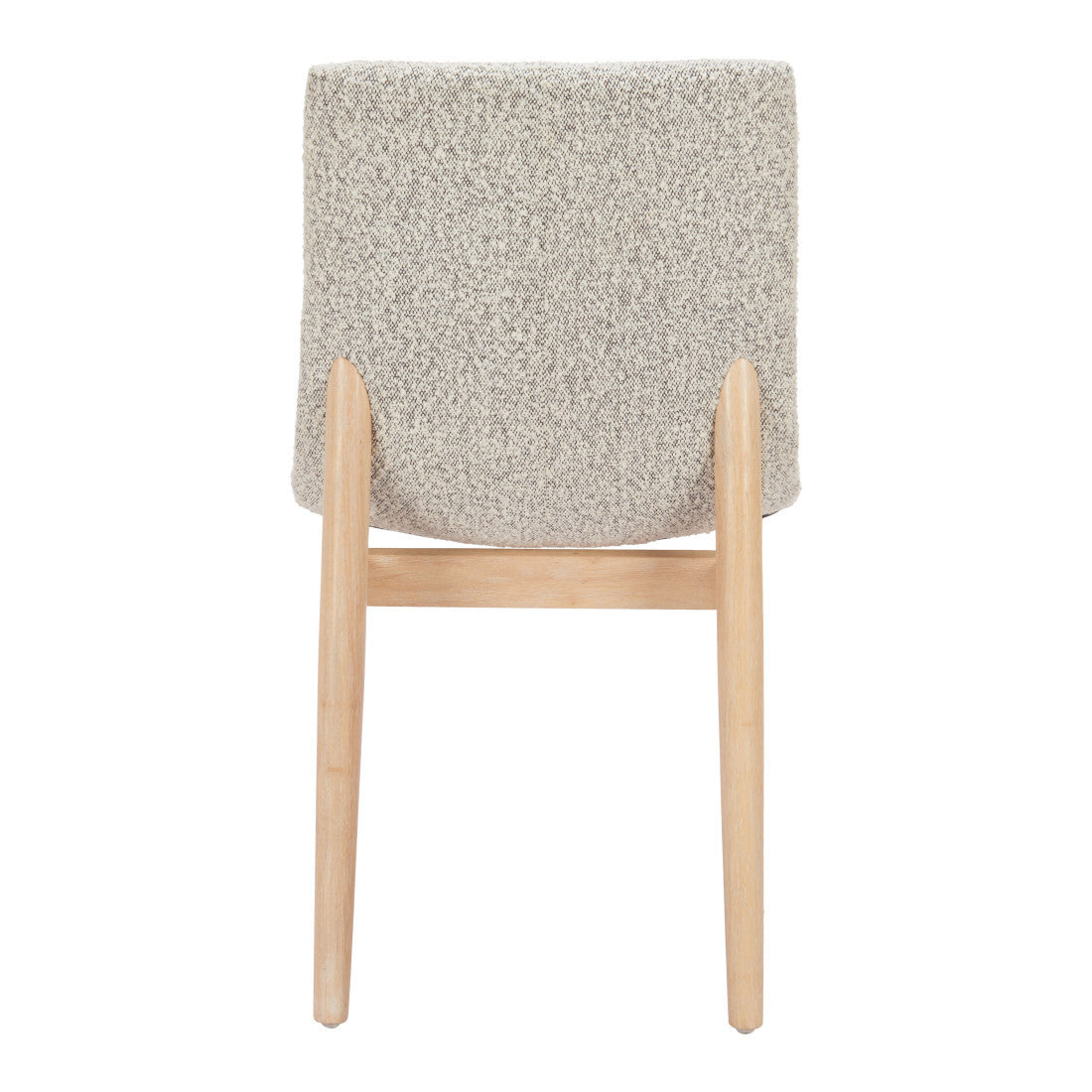 Set of Two Gray And Natural Fabric And Solid Wood Dining Side Chairs