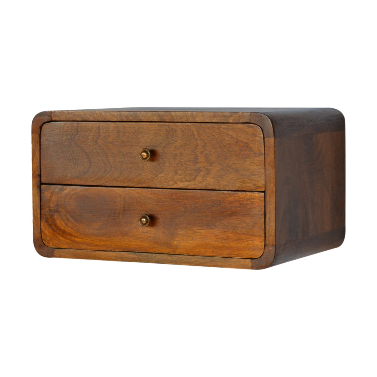 18" Brown Solid Wood Floating Nightstand