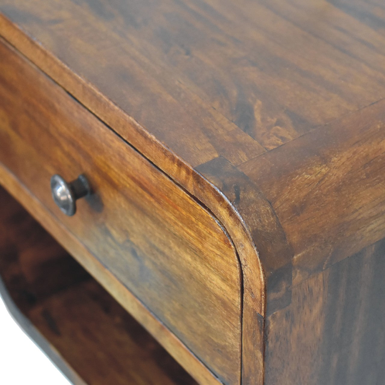 12" Chestnut Solid Wood One Drawer Floating Nightstand