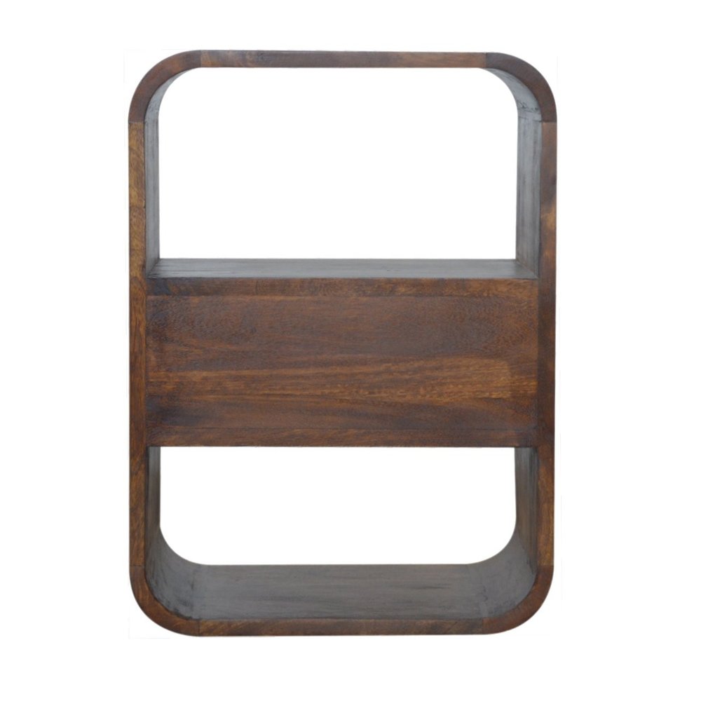 22" Brown Solid Wood One Drawer Nightstand
