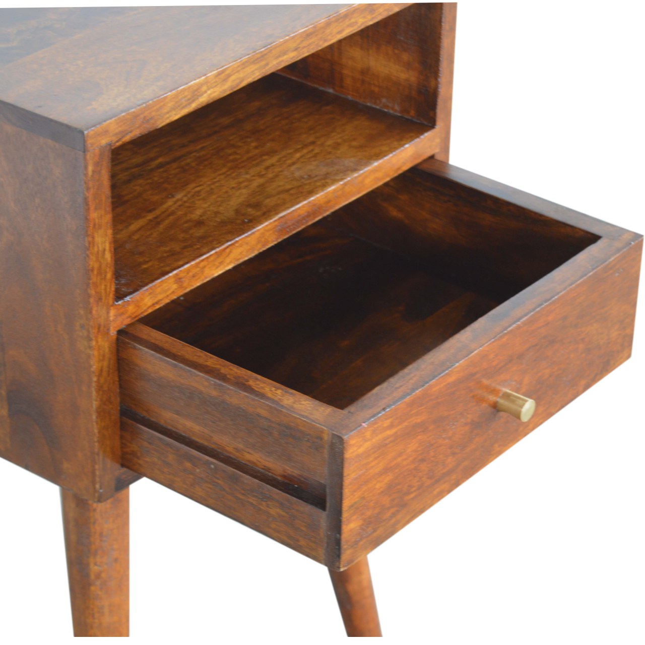 22" Chestnut Solid Wood Square One Drawer Nightstand