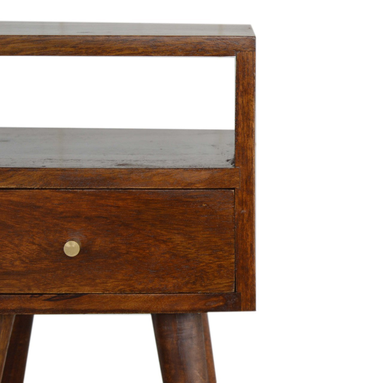 22" Chestnut Solid Wood Square One Drawer Nightstand