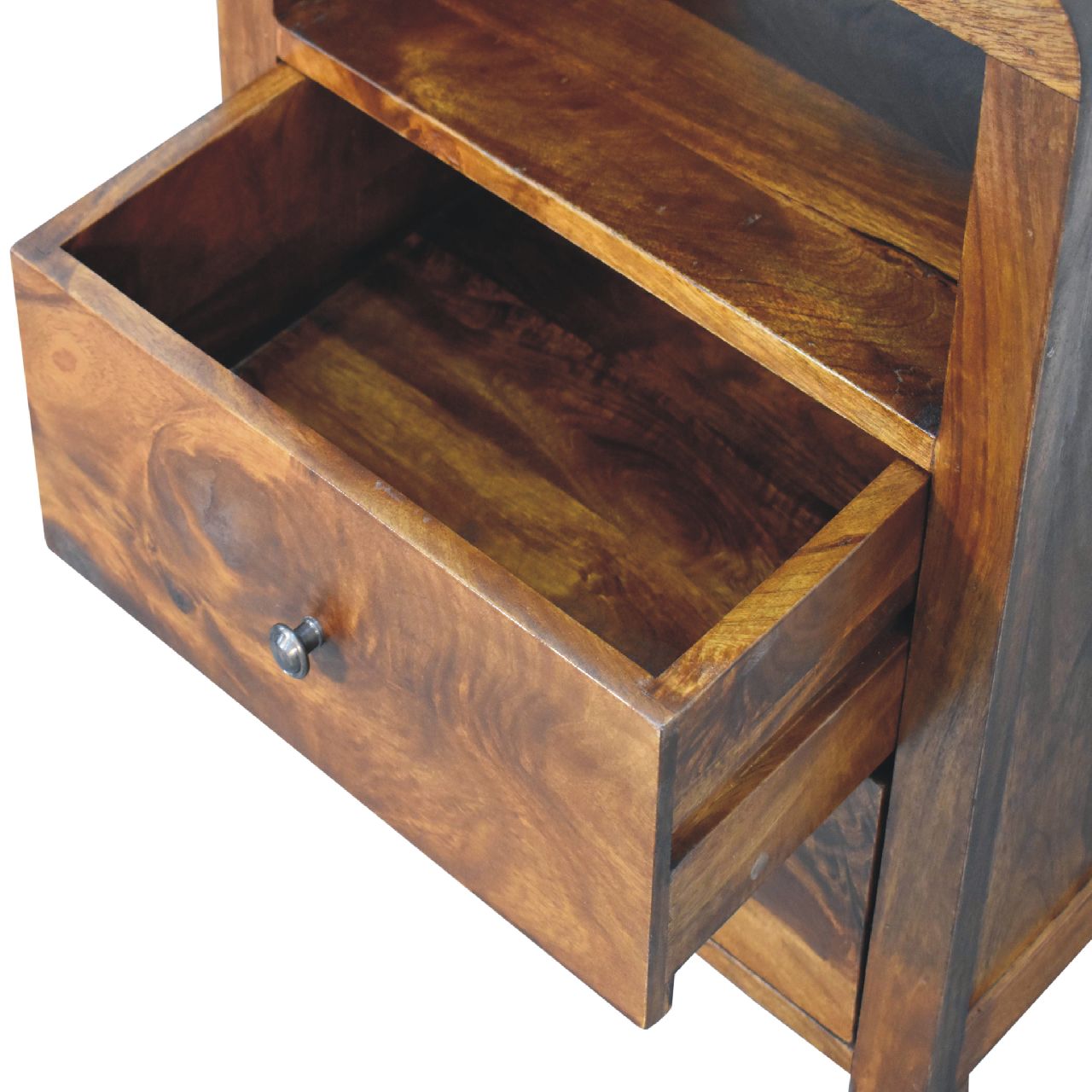 24" Chestnut Solid Wood Two Drawer Nightstand