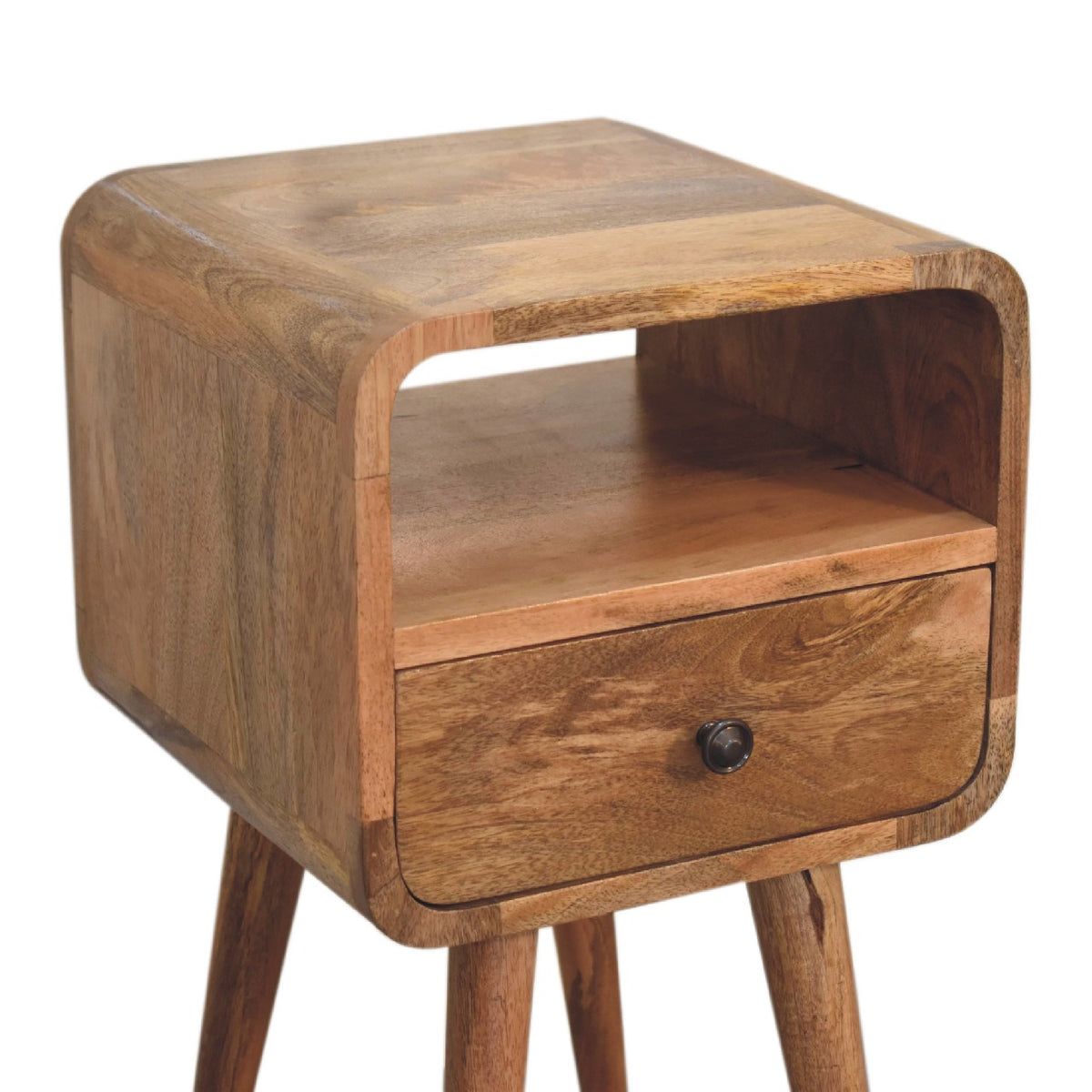 22" Oak Solid Wood Square One Drawer Nightstand