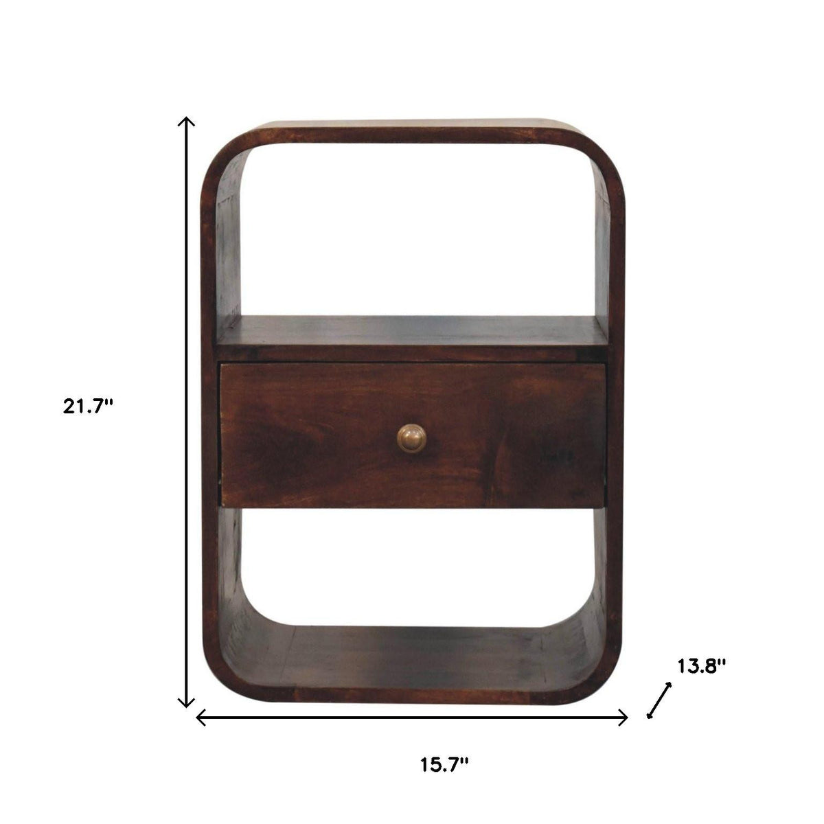 22" Chestnut Solid Wood One Drawer Nightstand