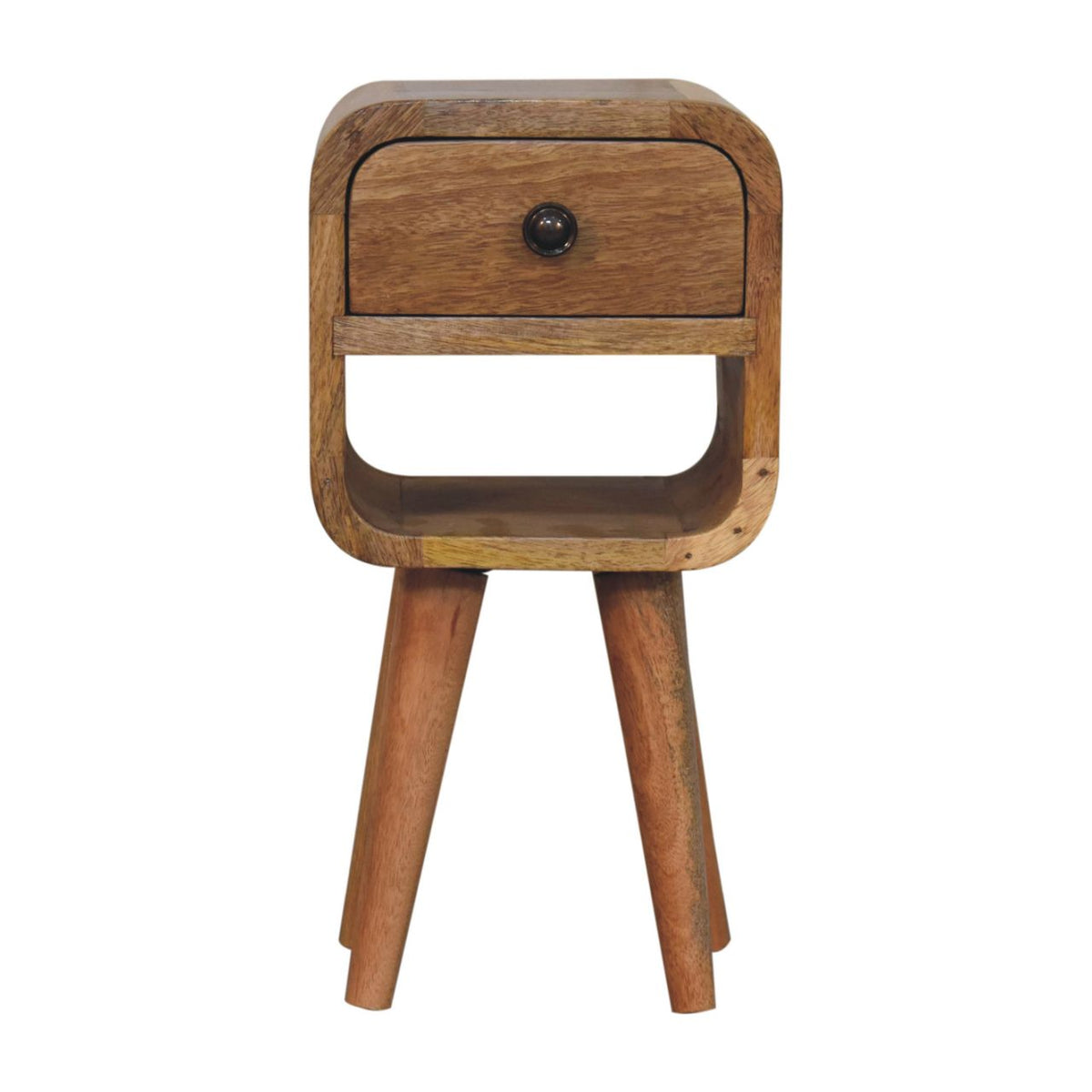16" Oak Solid Wood Square One Drawer Nightstand
