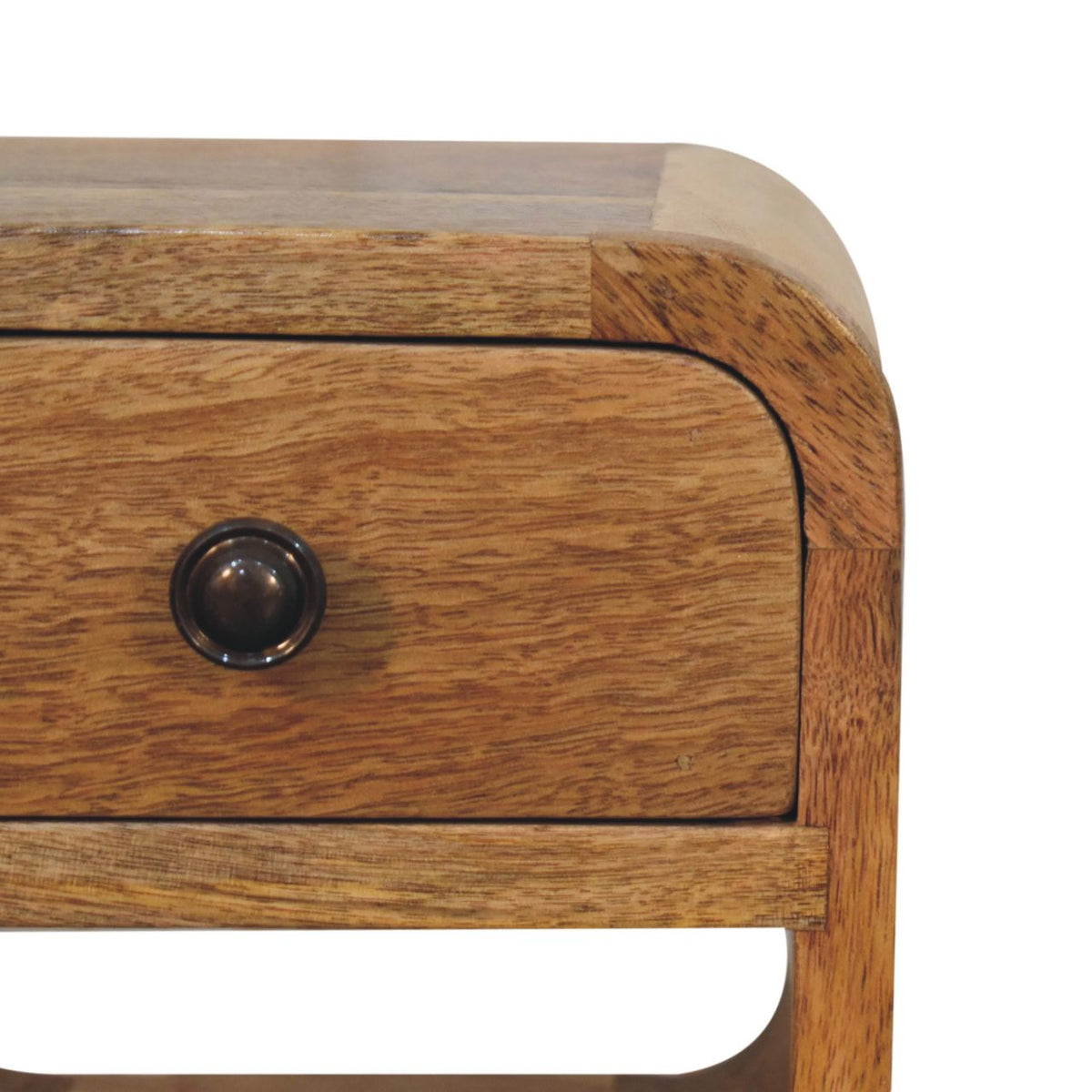 16" Oak Solid Wood Square One Drawer Nightstand