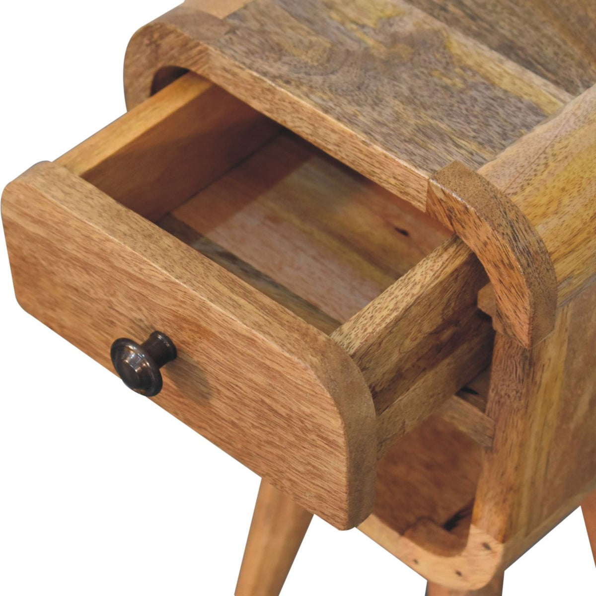16" Oak Solid Wood Square One Drawer Nightstand