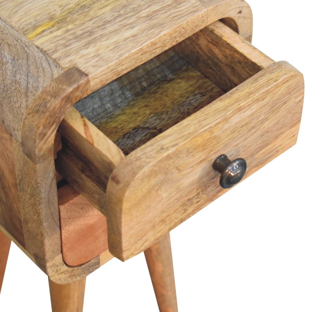 16" Oak Solid Wood Square Two Drawer Nightstand